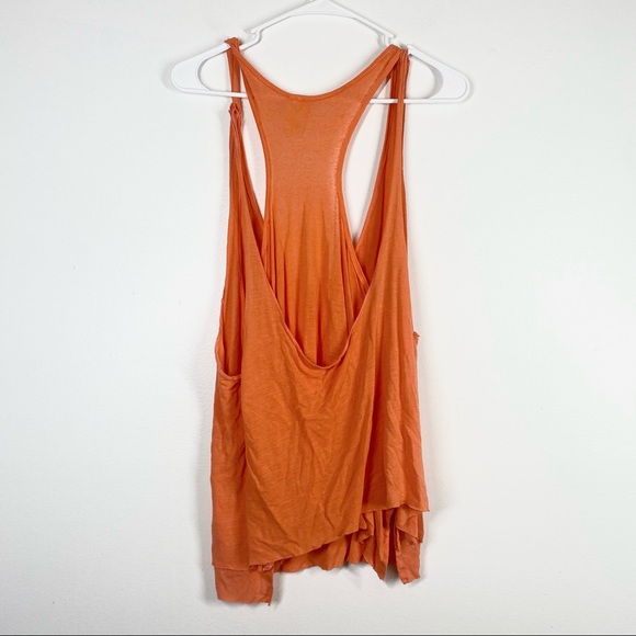 FREE PEOPLE We The Free Karmen Double Layer Tank Top Coral Orange Medium - Picture 6 of 8